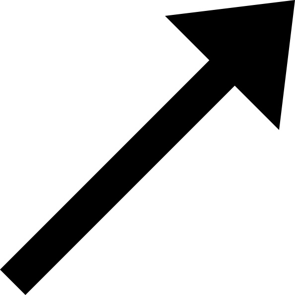 Up Right Black Arrow clip art Free vector in Open office drawing 