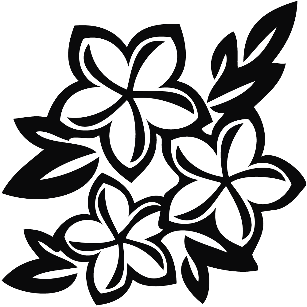 rose flowers clipart black and white 