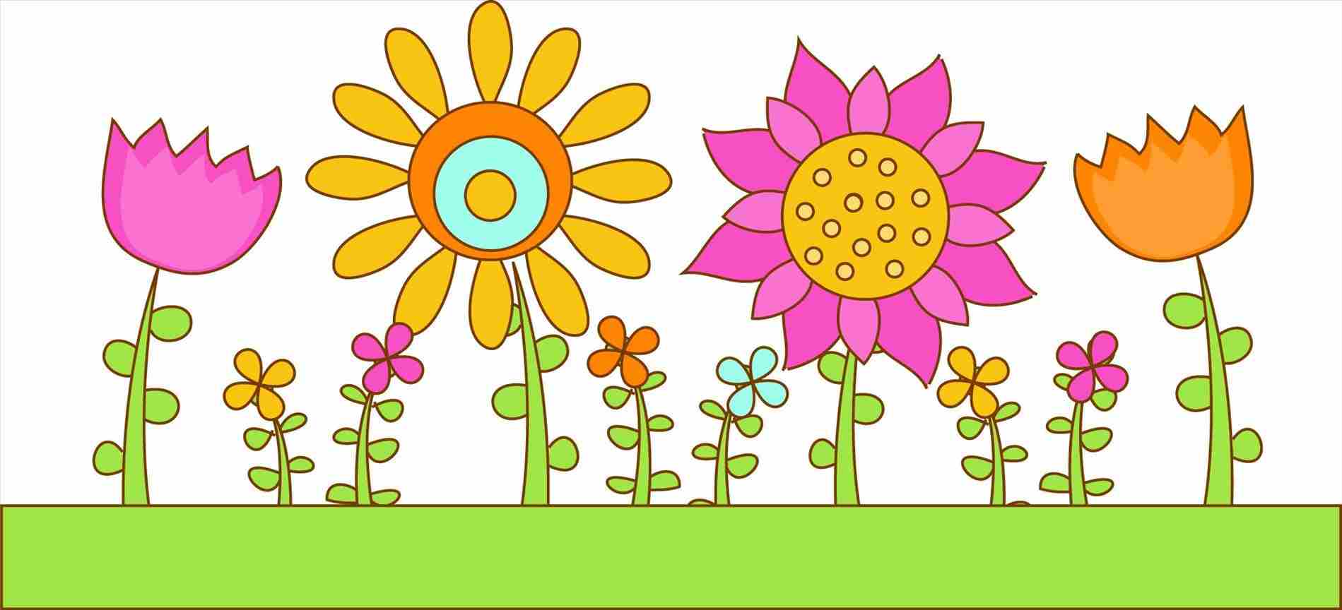 flower garden drawing kids - Clip Art Library