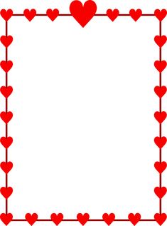 Printable red heart border