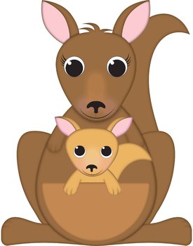 Kangaroo Clip Art and Joey Kangaroo Clipart by Dancing Crayon Designs