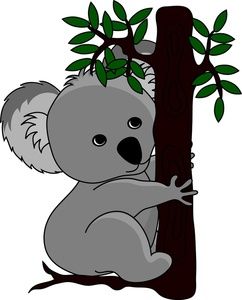 Free Koala Clip Art Image Baby Koala Bear Hugging a Tree vbs 