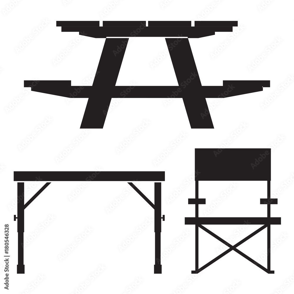 Wooden Picnic Table On White Background Royalty Free Vector Clip Art