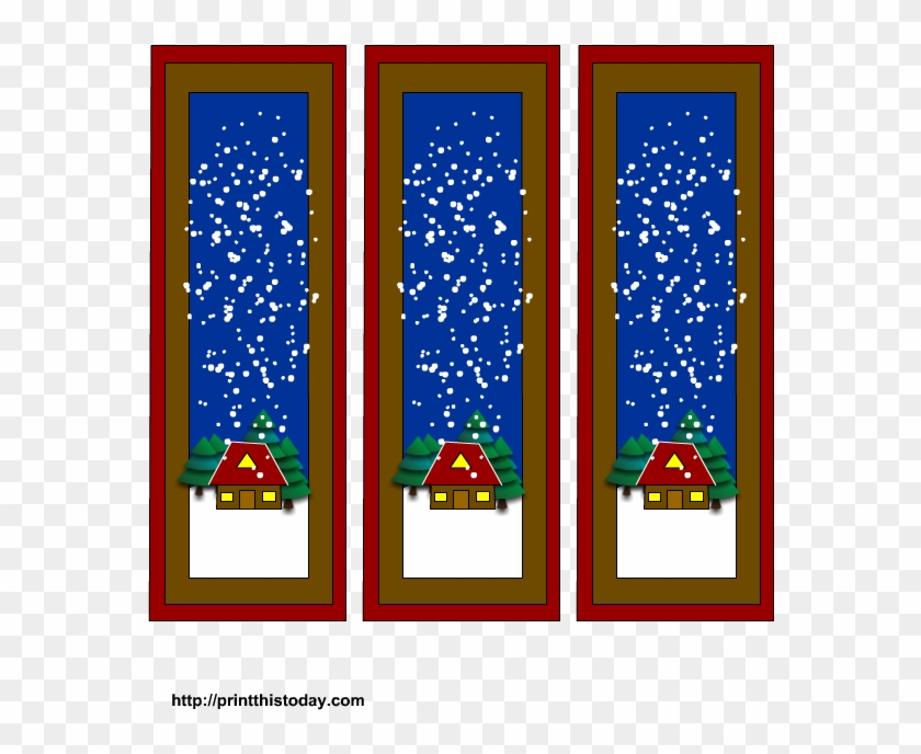 Set Of Six Christmas Bookmarks In Multiple Colors Vector Merry Clip