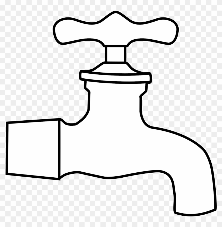 Water Faucet On White Vector Stock Vector Illustration Of Black