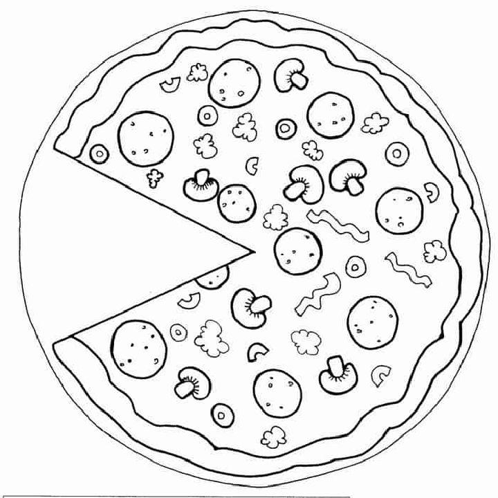 Pepperoni Pizza Coloring Page Coloringcrewcom Sketch Coloring Page