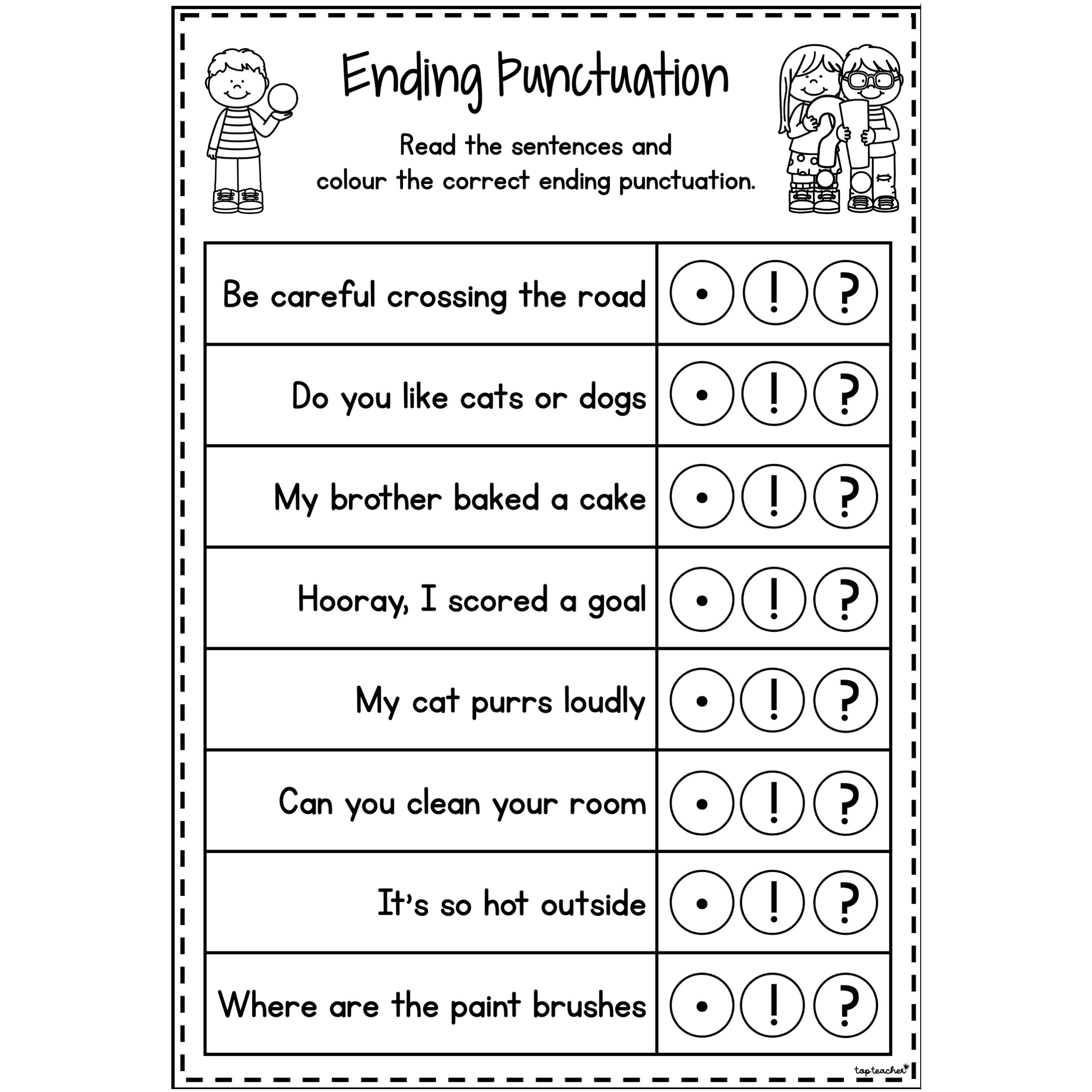 Sentence Punctuations Clip Art Library