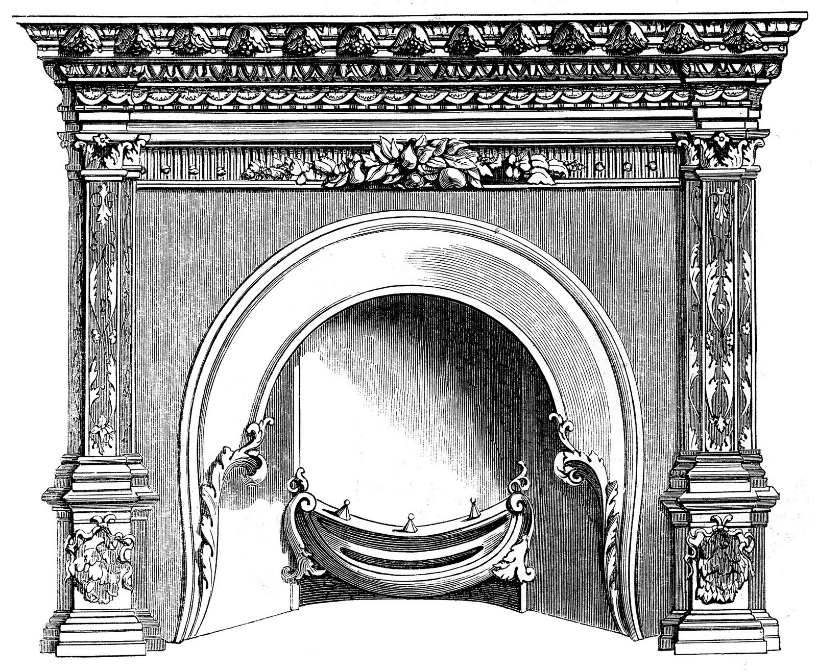 Fireplace Mantel Clipart The Graphics Fairy Clip Art Library