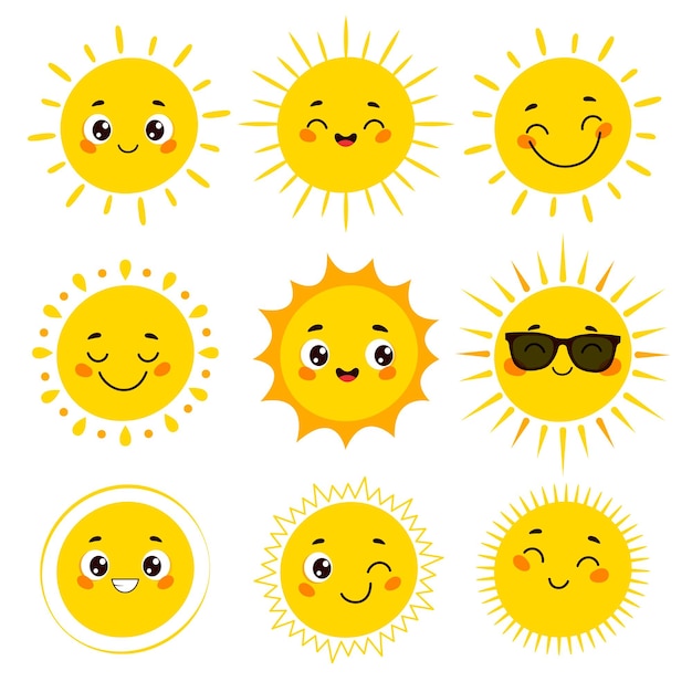 Happy Cute Sun Clipart Cute Sun Faces Clipart Sun Png Files Clipart