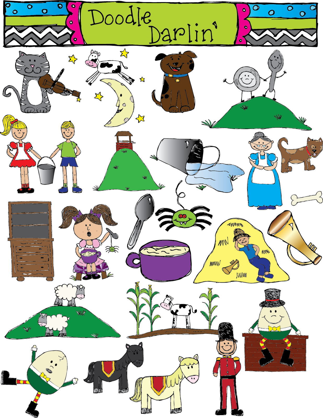 Georgie Porgie Nursery Rhyme Clip Art Bundle Edu Clips Clip Art Library