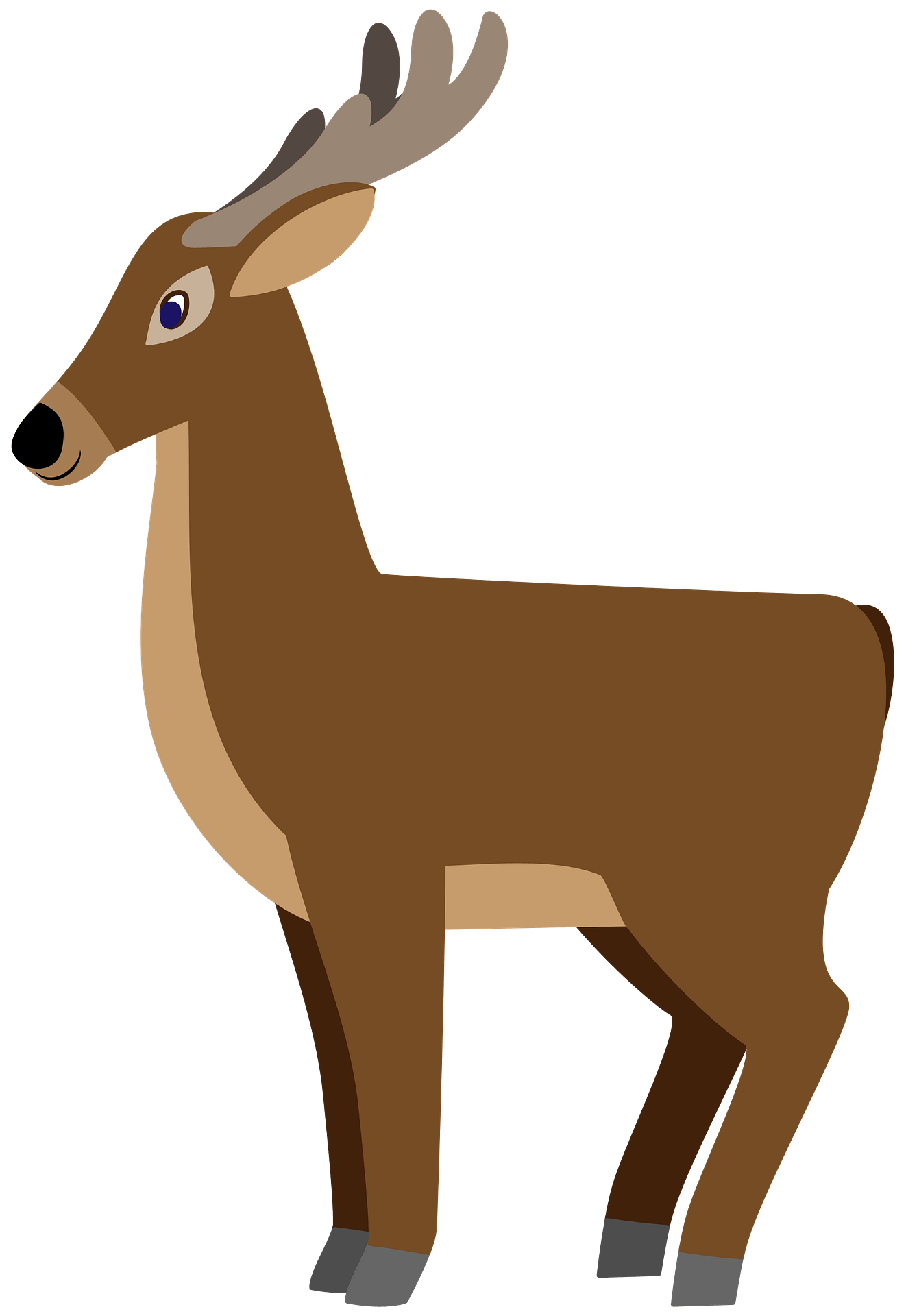 Deer Clipart Black And White Transparent PNG Clipart Images Free