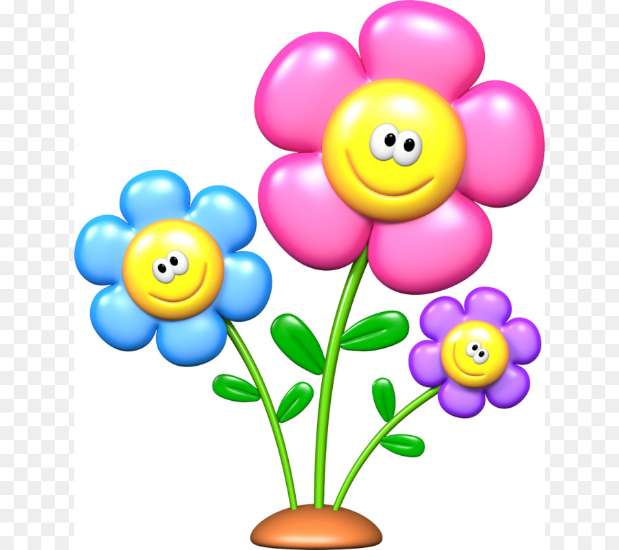 Smiley Flowers Clip Art Library