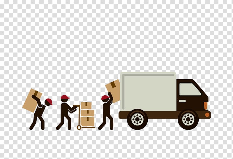 Cargo Truck Loading Parcel Package Boxes Or Delivery Van Vehicle Clip