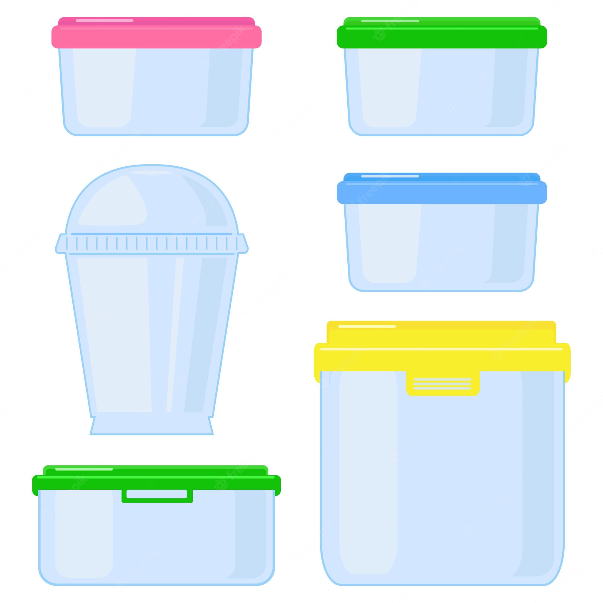 Set Of Plastic Container Vector Image On Vectorstock Vector Clip