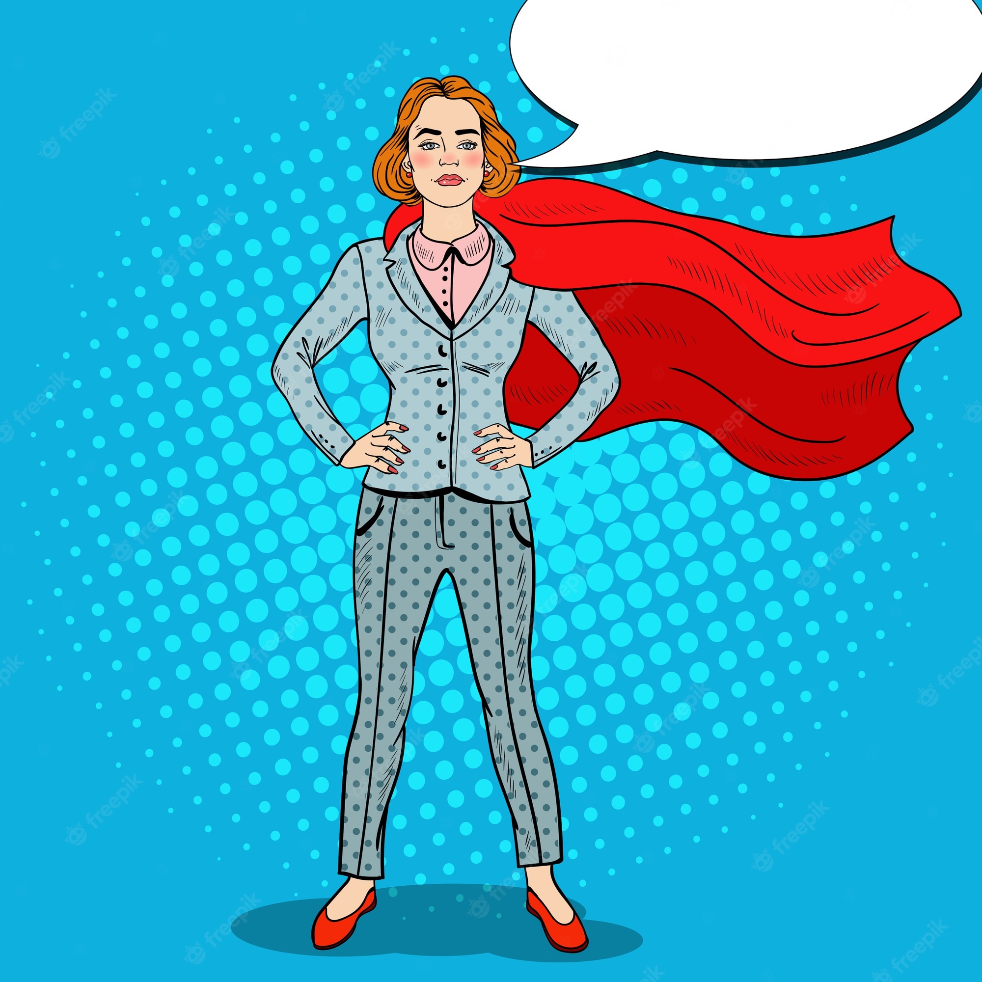 Super Businesswoman In Different Poses Royalty Free Svg Cliparts