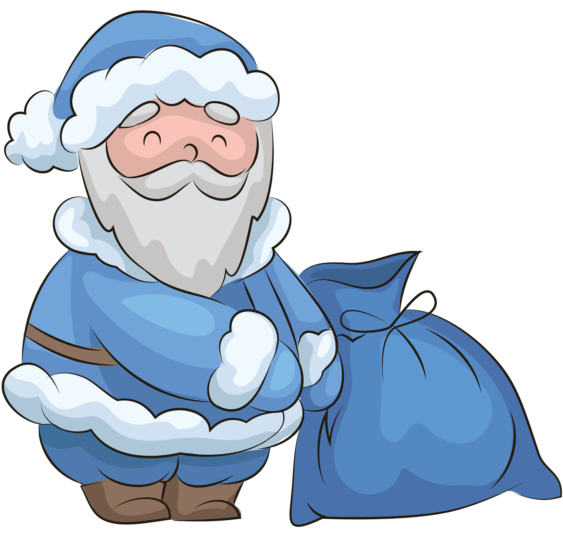 Blue Santas Clip Art Library