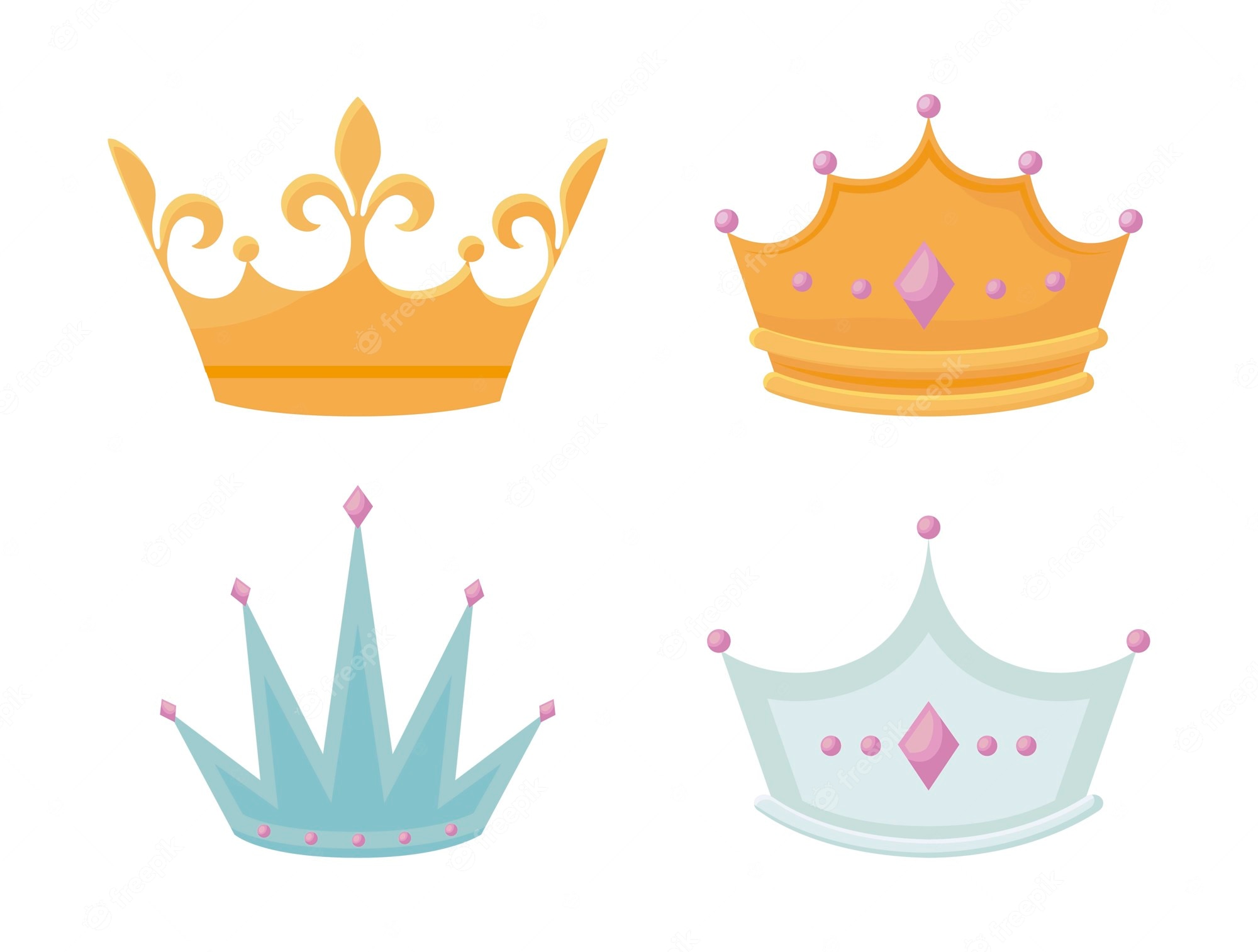 Crown Icon Set Crown Sign Collection Vector Stock Illustration Clip