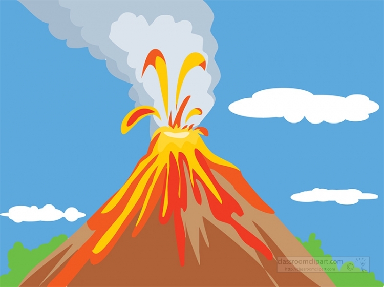 Active Volcano Royalty Free Stock Vector Clip Art Clip Art Library