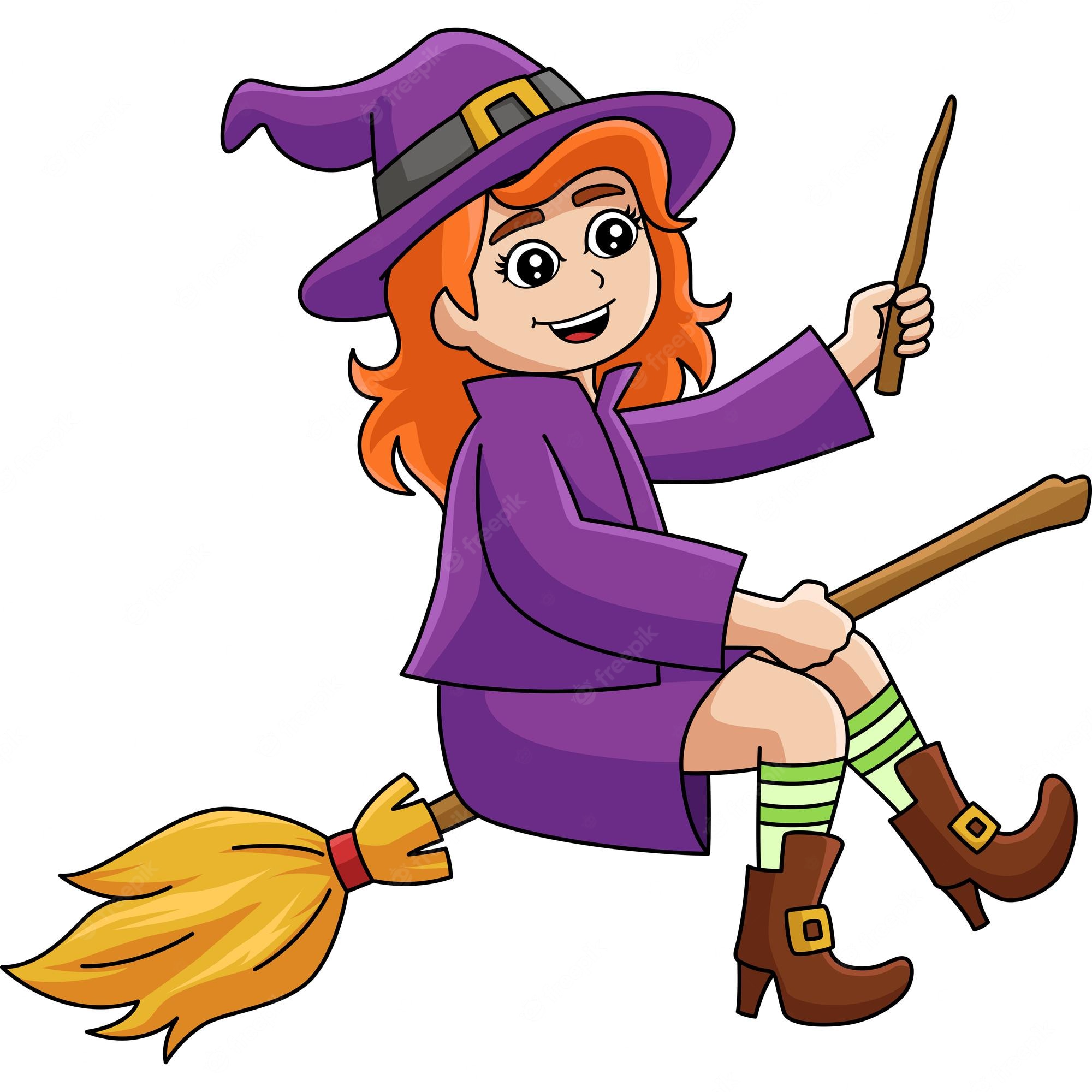 Flying Witch On Broom Clip Art At Clker Vector Clip Art Clip