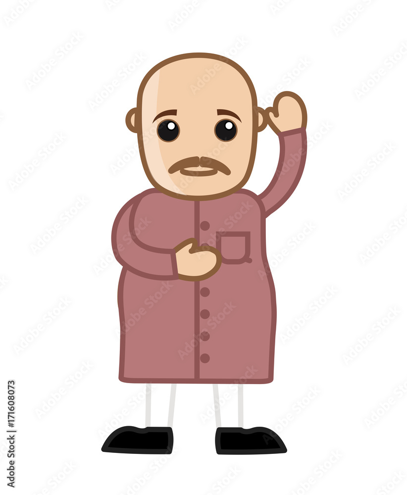 Vector Emoticon Illustration Of The Face Of A Cartoon Bald Man Clip