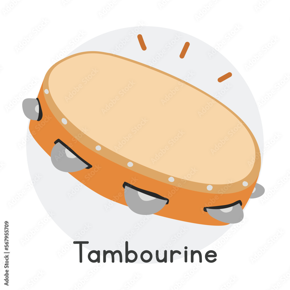 Musical Instrument Tambourine Doodle Stock Clipart Royalty Free