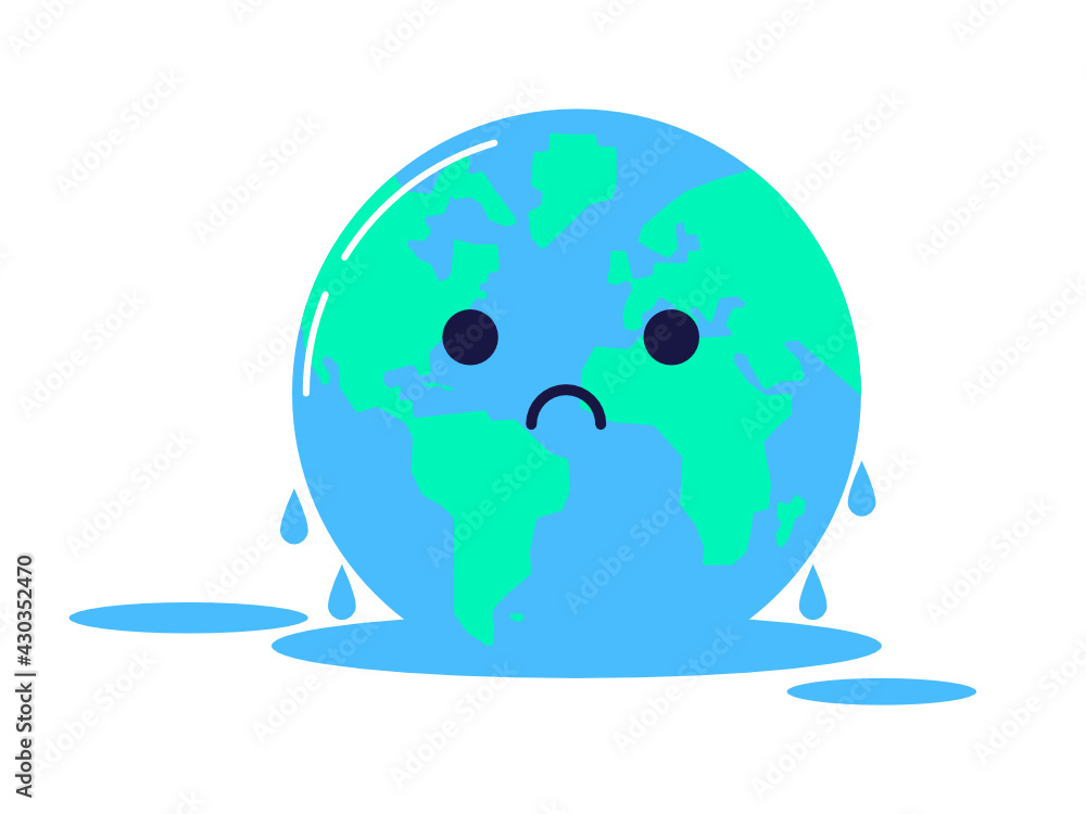 World Illustration Global Warming Climate Change Vector Clip Art