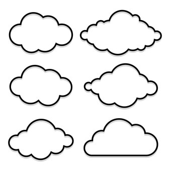 Clouds Clipart Element Set Isolated On Stock Vector Royalty Free