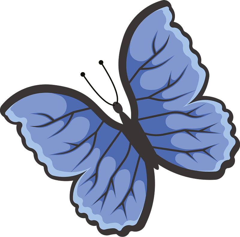 Butterfly Wings Clipart Doodle Wings Clip Art Hand Drawn Etsy Denmark