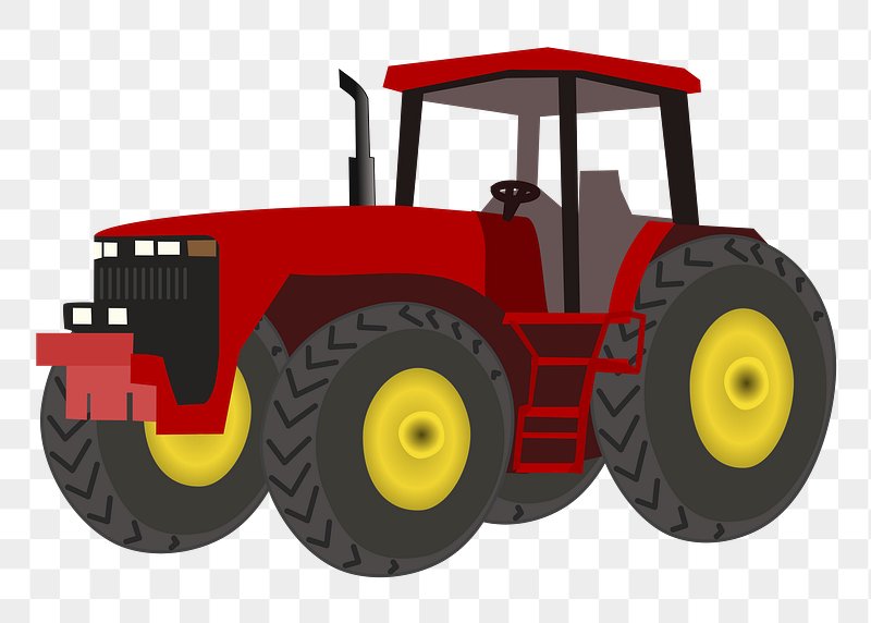 Red Tractor Semi Flat PNG SVG Design For T Shirts Clip Art Library