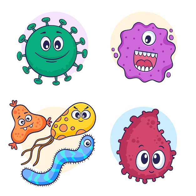 Germs Viruses Bacteria Clipart Stock Illustration Illustration Clip