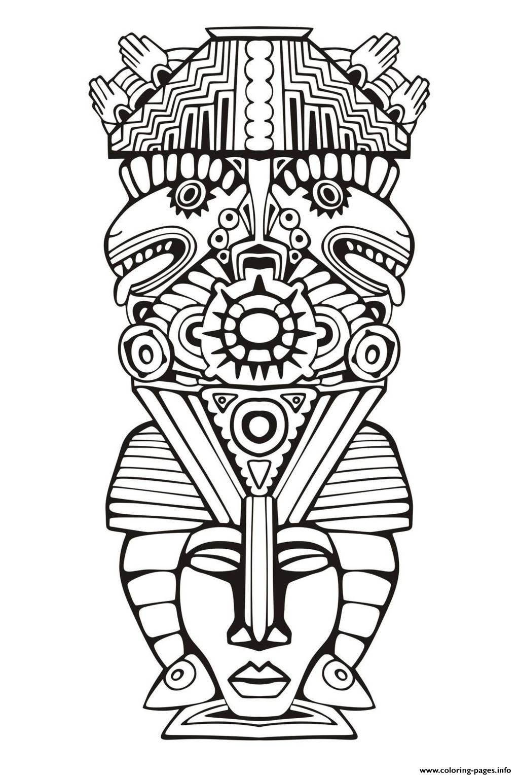 mayan calendar coloring page printable