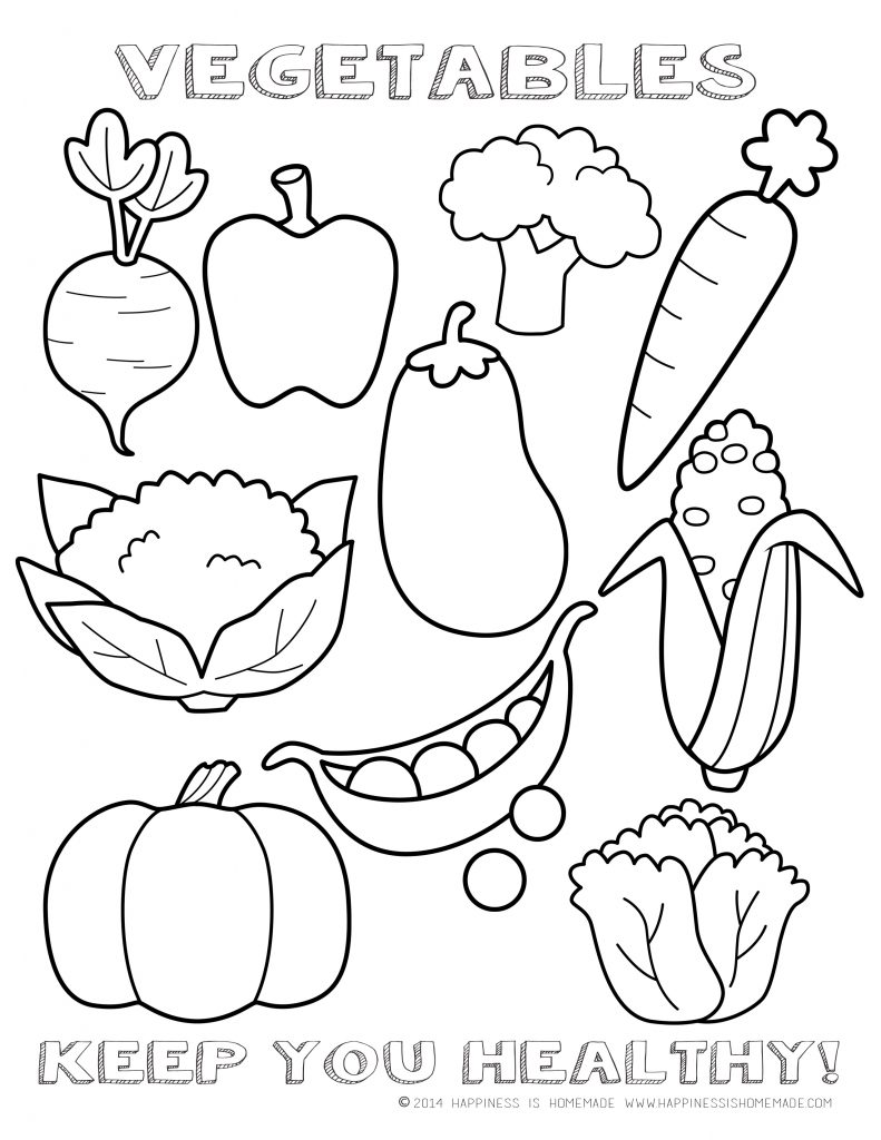 fruit and vegatable coloring pages