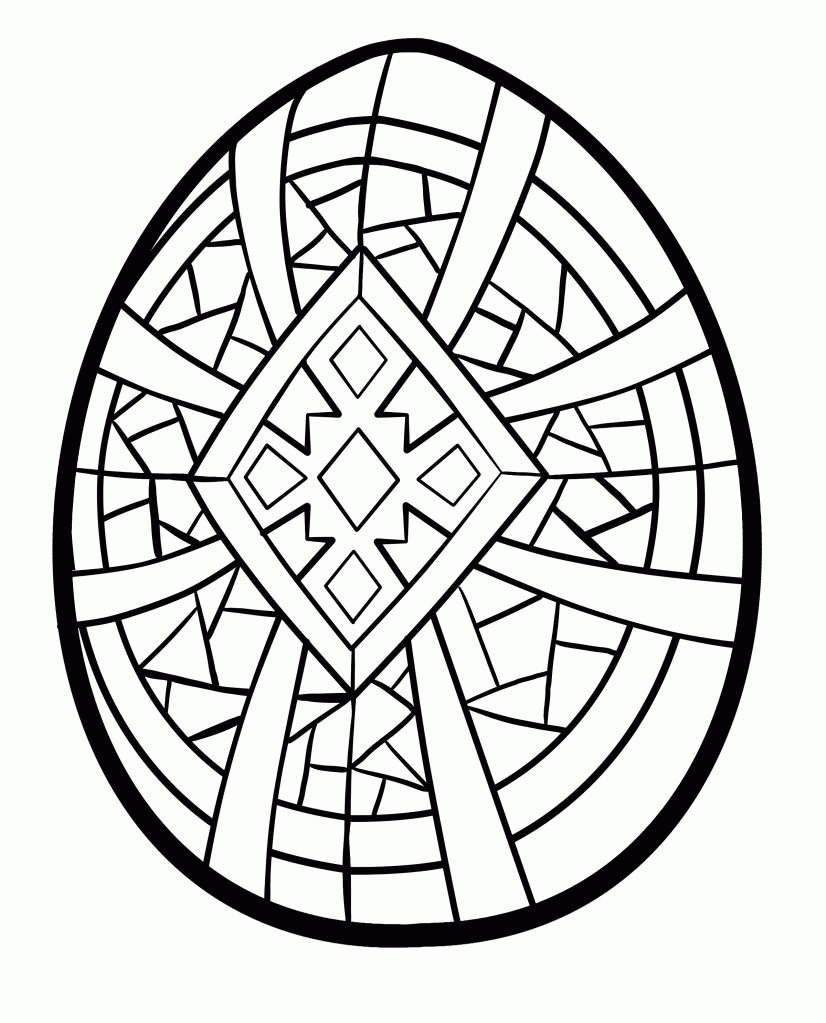 Geometric Easter Egg Coloring Page Coloring Page For Kids | Kids