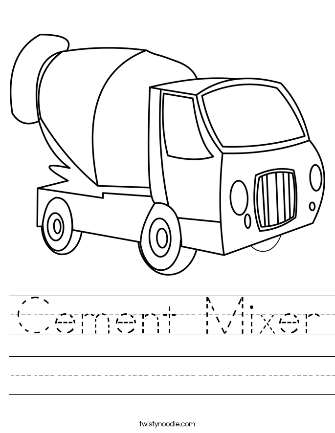 Cement Mixer Worksheet 