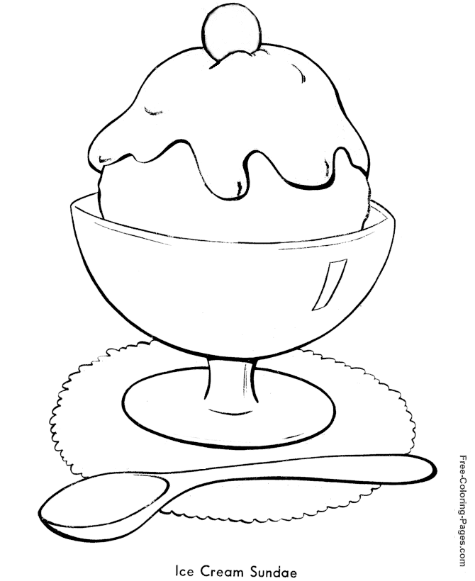 Summer Coloring Pages - Ice Cream Sundae