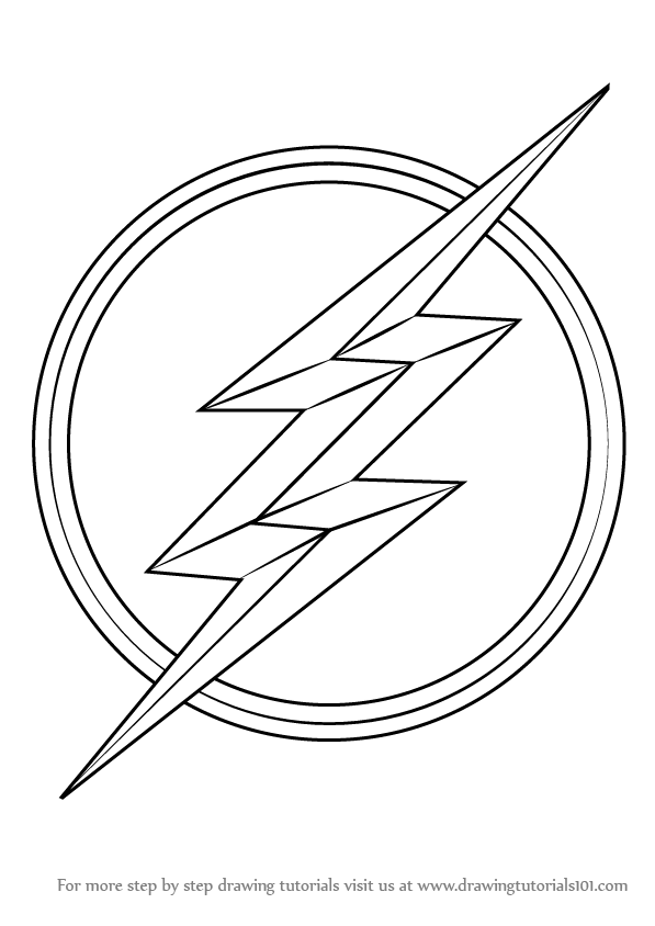 How To Draw Flash Logo Learn The Symbol Sketch Coloring Page