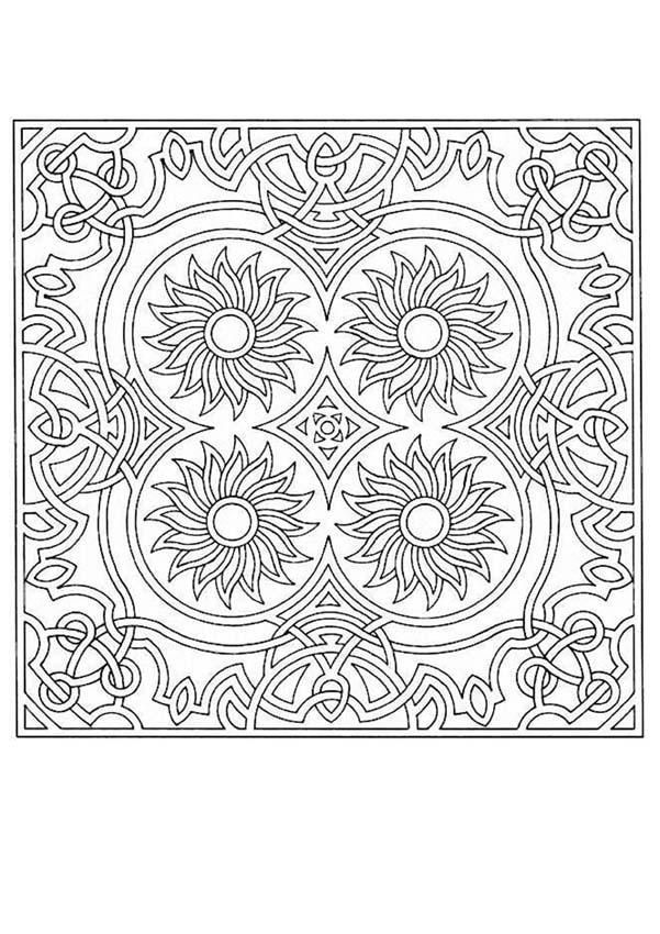  Difficult Mandala Flower Coloring Pages - Hard Mandala