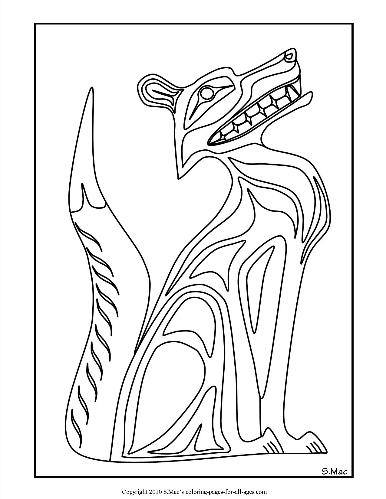 Pacific Northwest Native American Art Coloring Pages | S.Macs