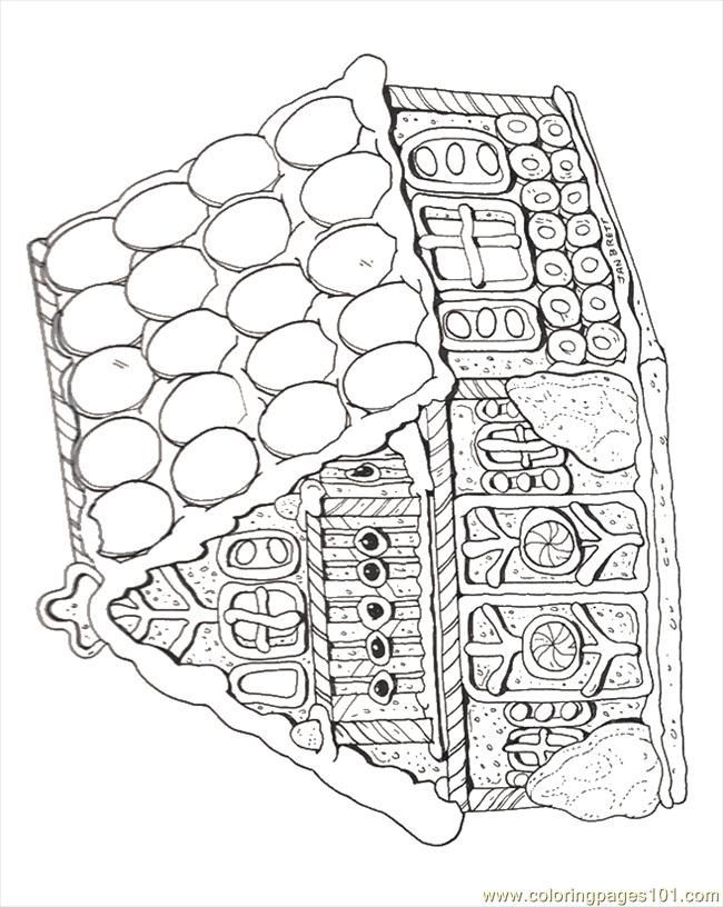 Free Printable Gingerbread House| Coloring pages