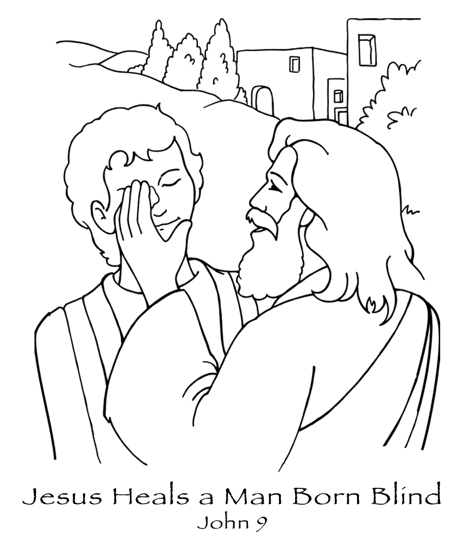 Bible Jesus Heals The Blind Man| Coloring pages