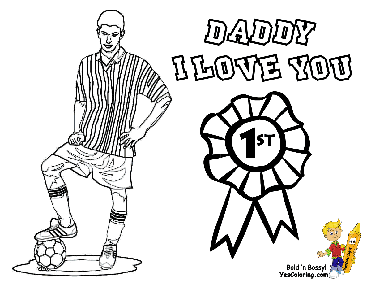 Fathers Day Football Colouring Clip Art Library