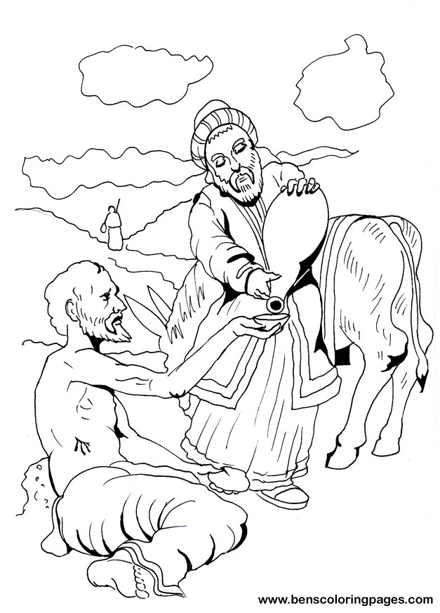 click the good samaritan parable coloring pages to view printable