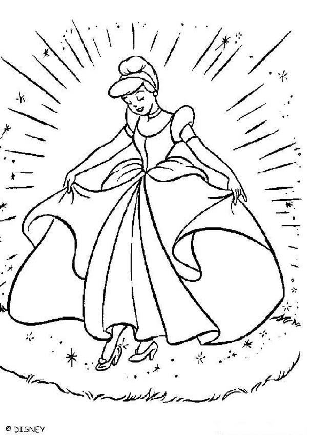 Cinderella coloring book pages - Cinderellas Ball Gown
