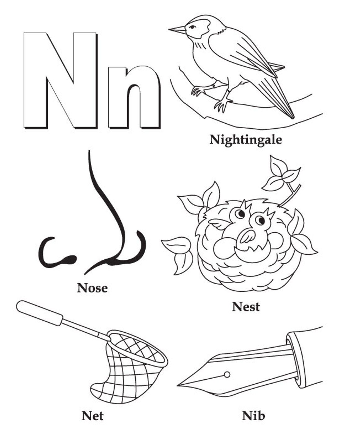 Free Coloring Page Things That Start With N Download Free Coloring 