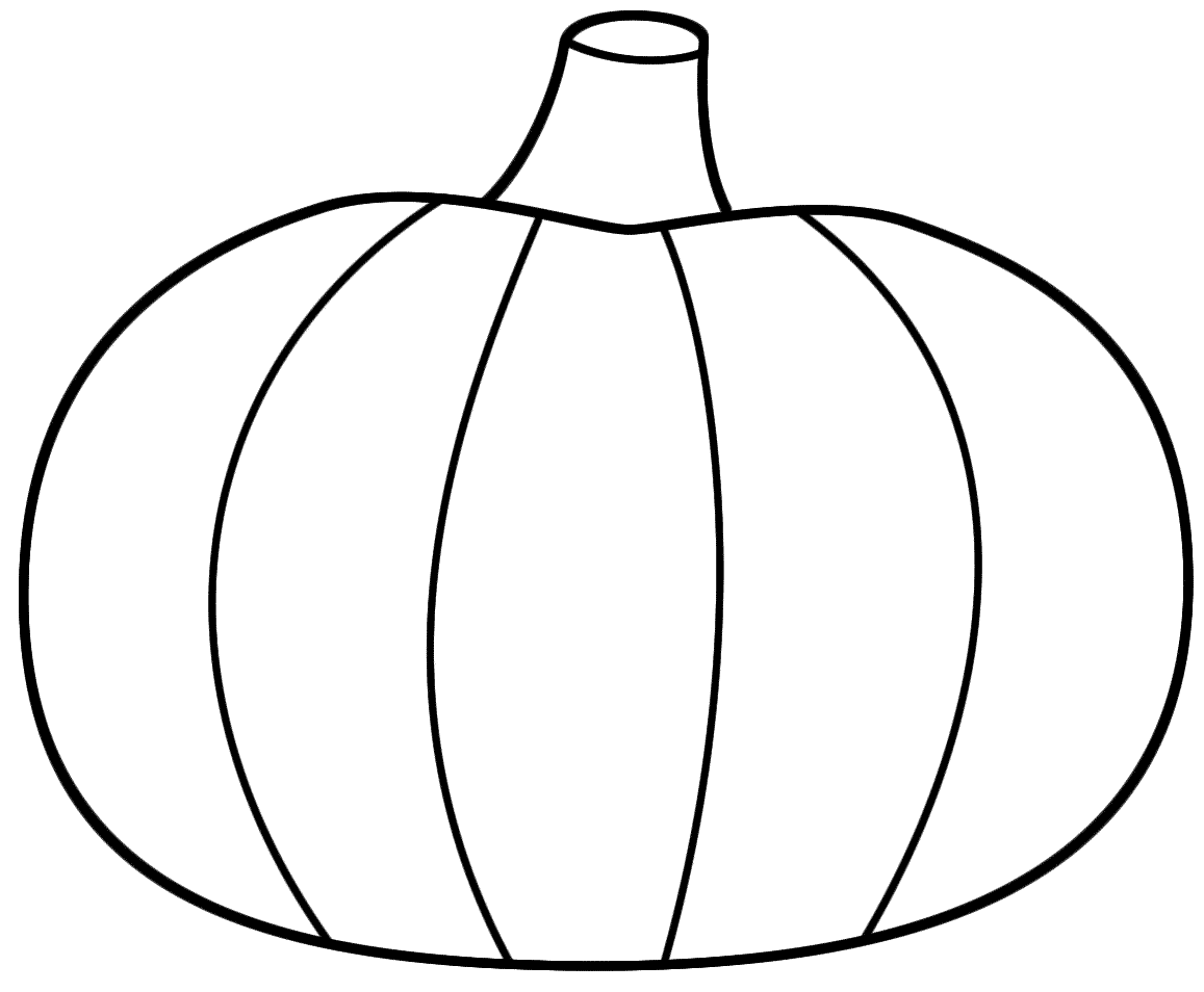 Simple Pumpkin Coloring Page Clip Art Library