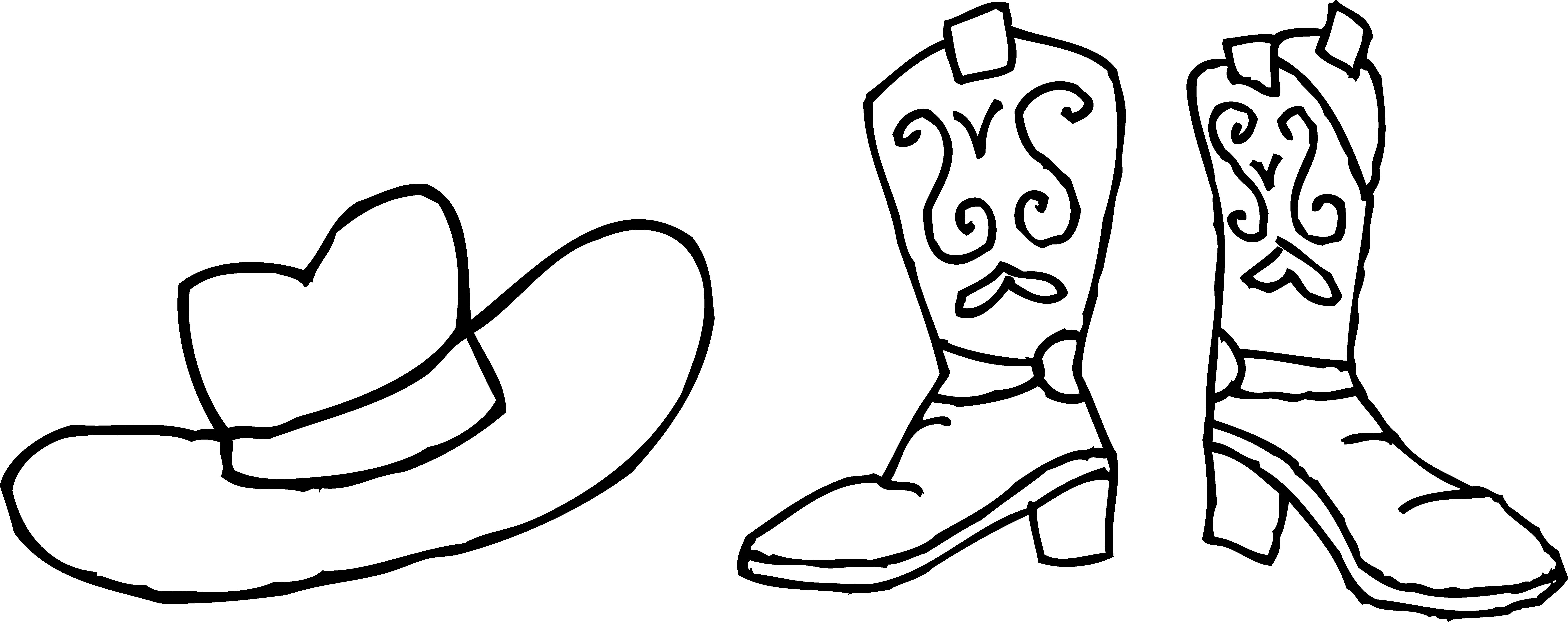 Cowboy Boot Drawing Easy Clip Art Library