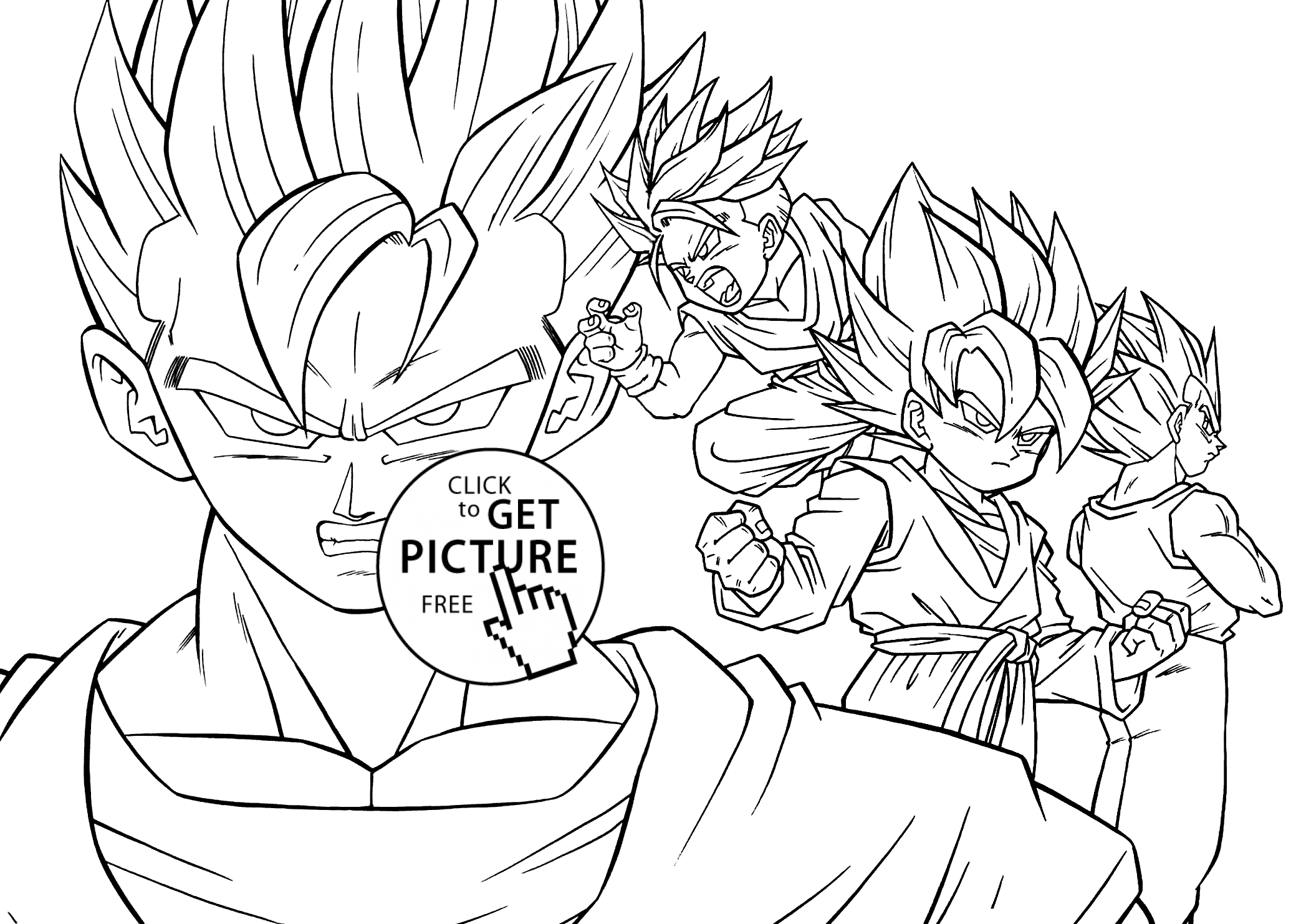 Goten Dragon ball Z anime| Coloring Pages for Kids, printable free