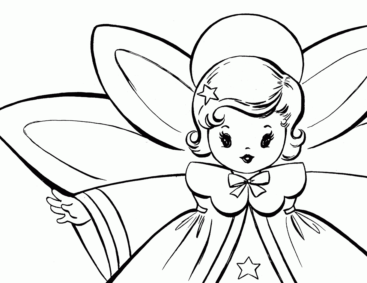 Free Christmas Angels Coloring Page, Download Free Christmas Angels
