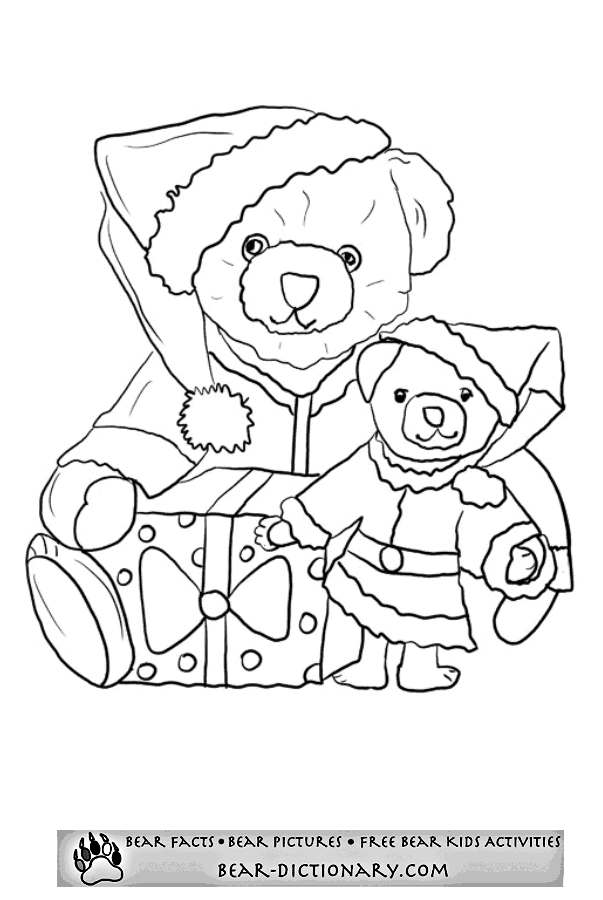 Bear Christmas Coloring Page,Tobys Bear Christmas Coloring Sheet