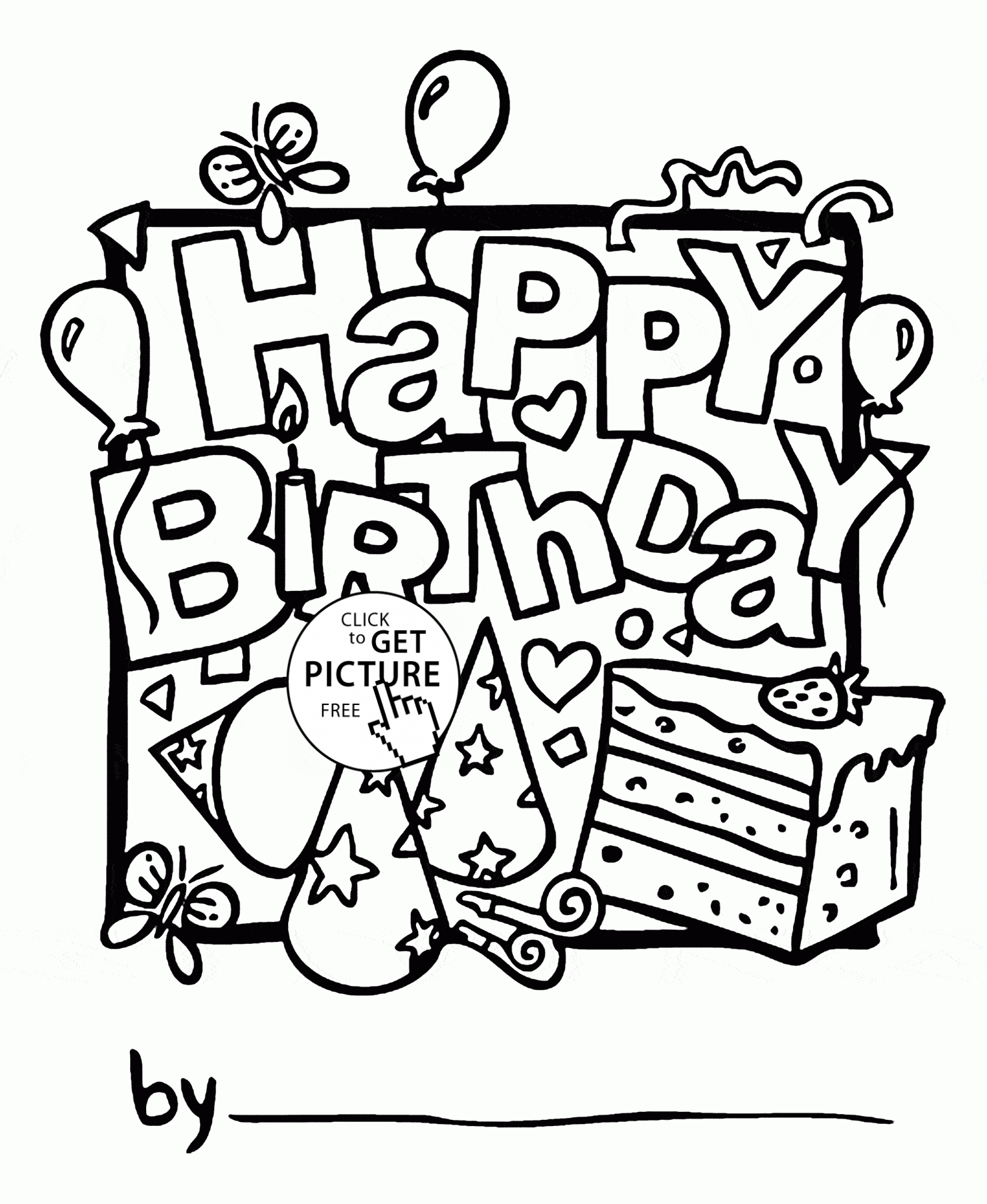 Free Coloring Pages Birthday Card For Boy, Download Free Coloring Pages